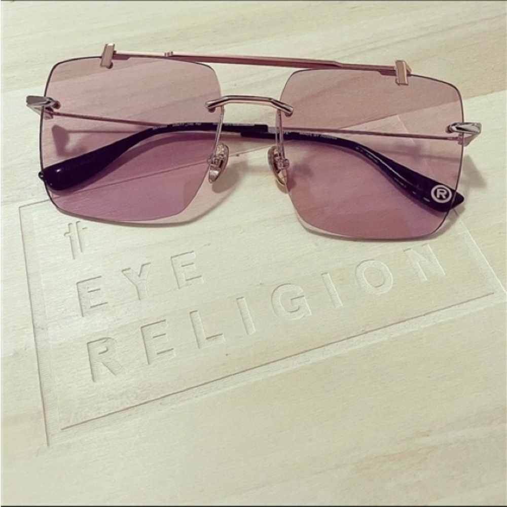 A Bathing Ape Bape 13033 Pink Rimless Sunglasses